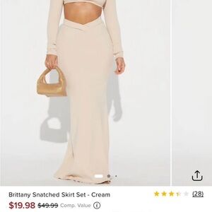 NWT Fashion Nova 2 piece cream dress